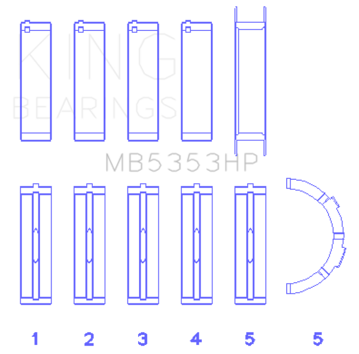 King Engine Bearings Performance Main Bearing Set Size STD for Ford 281 4.6L SOHC 16V Compatible with Various Models 1996-2011