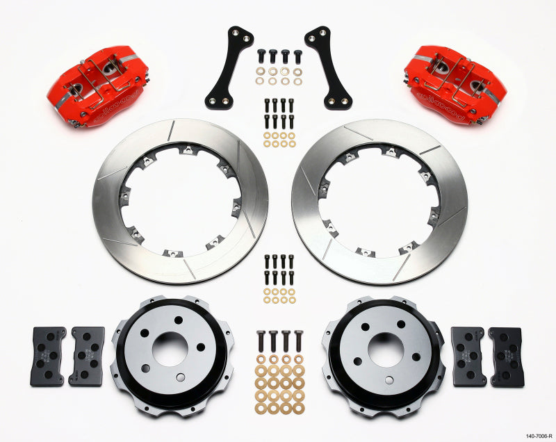 Wilwood Dynapro Rear Brake Kit with Red 12.19in Calipers - Subaru Impreza WRX - OneFastShop