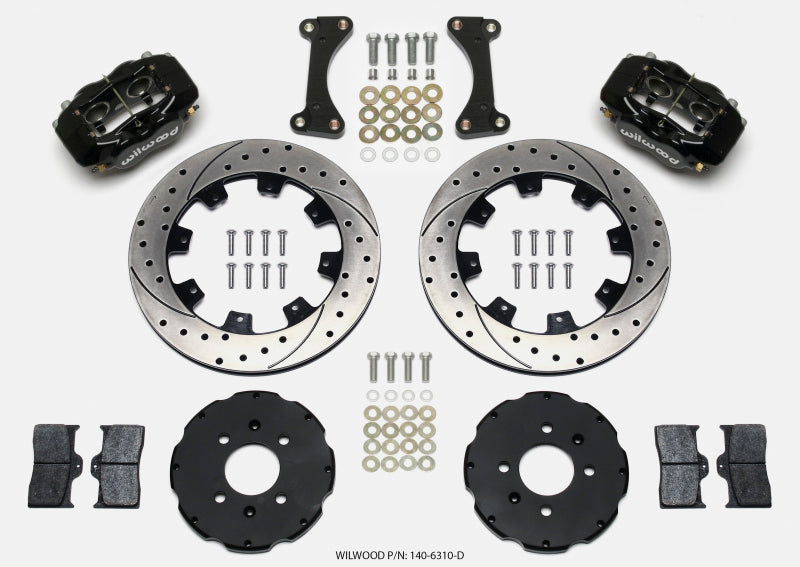 Wilwood Forged Dynalite Front Hat Kit 12.19in Drilled 90-99 Honda Civic w/240 mm Disc - OneFastShop