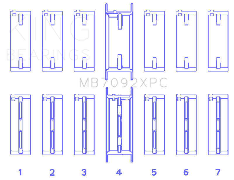 King Engine Bearings RB26DETT 24V Coated Main Bearing Set STDX