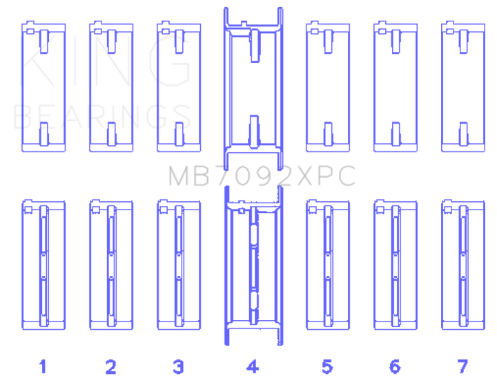 King Engine Bearings RB26DETT 24V Coated Main Bearing Set STDX