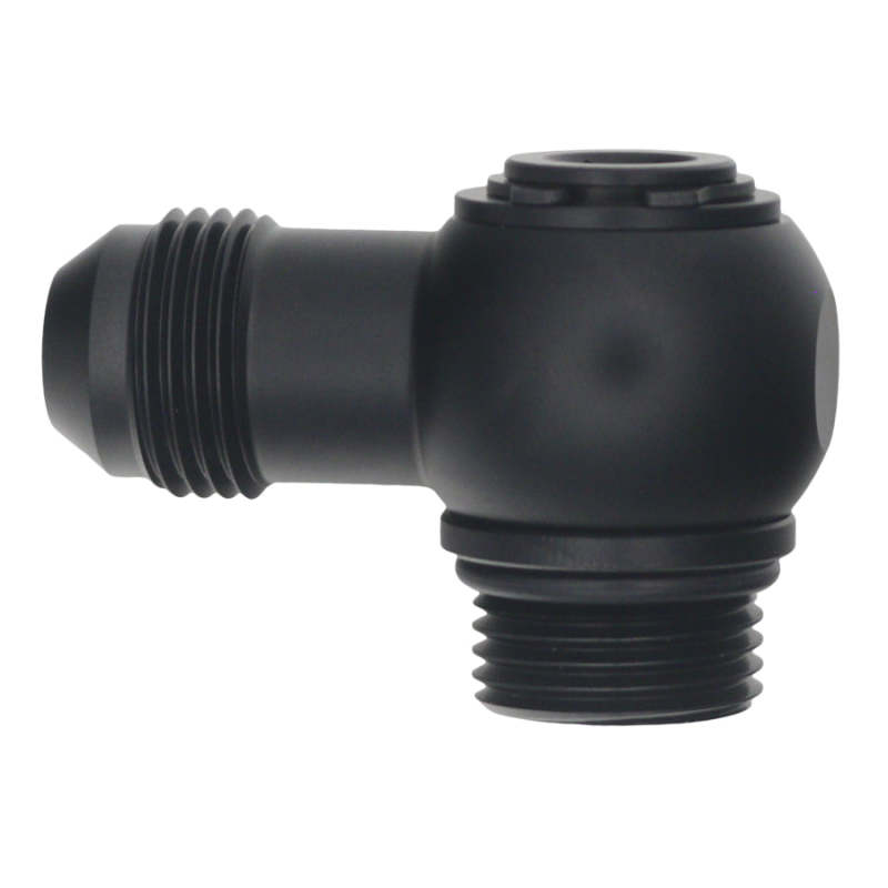 DeatschWerks 8AN ORB Male to 8AN Male Flare 90-Degree Swivel Anodized Matte Black