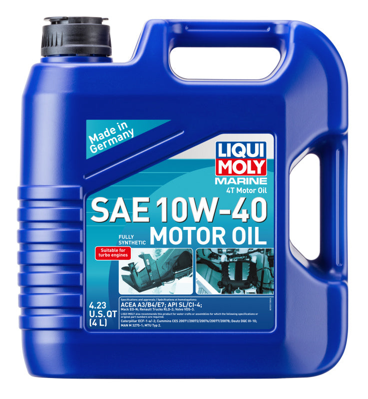 LIQUI MOLY Marine 4T Fully Synthetic Motor Oil SAE 10W40 Heavy Duty Wear Protection - OneFastShop