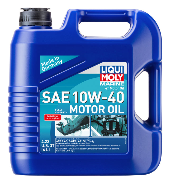 LIQUI MOLY Marine 4T Fully Synthetic Motor Oil SAE 10W40 Heavy Duty Wear Protection - OneFastShop