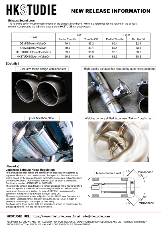 HKS HKSTUDIE Exhaust for BMW G87 6MT (HKSTUDIE Exhaust)