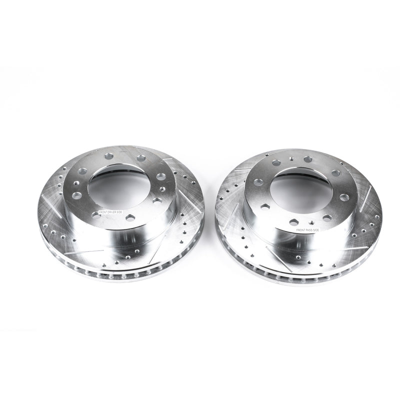 PowerStop Evolution Drilled & Slotted Front Brake Rotors - Chevy Silverado 2500 HD / Suburban 2500 / GMC Sierra 2500 HD 2001-2023 - Pair