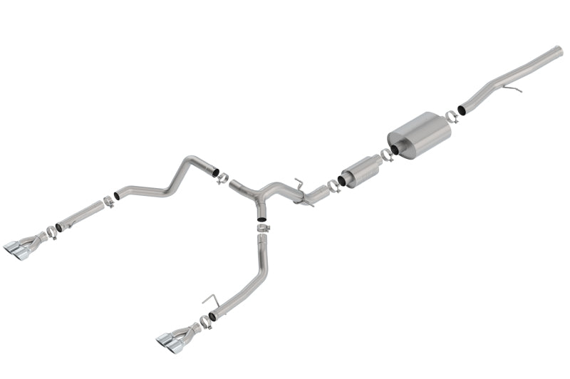 Borla Catback Exhaust for 19 Chevrolet Silverado/GMC Sierra 1500 6.2L SS S-Type with Square Chrome Tips - OneFastShop