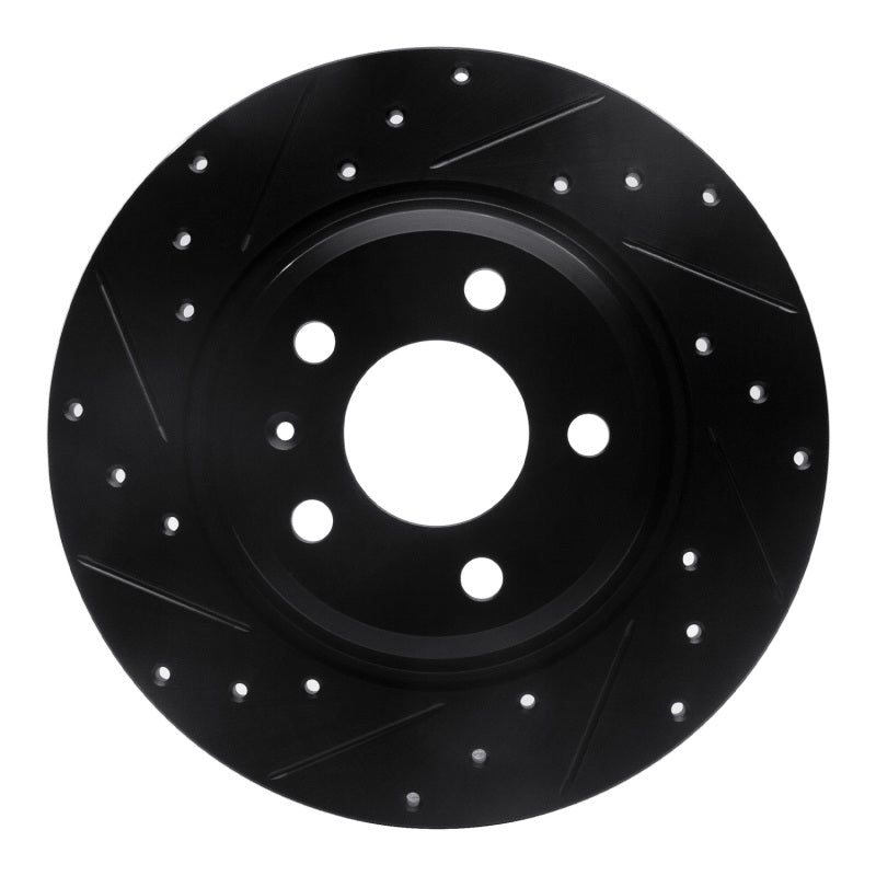 R1 09-25 Audi A4 Left Drilled And Slotted Black Brake Rotor