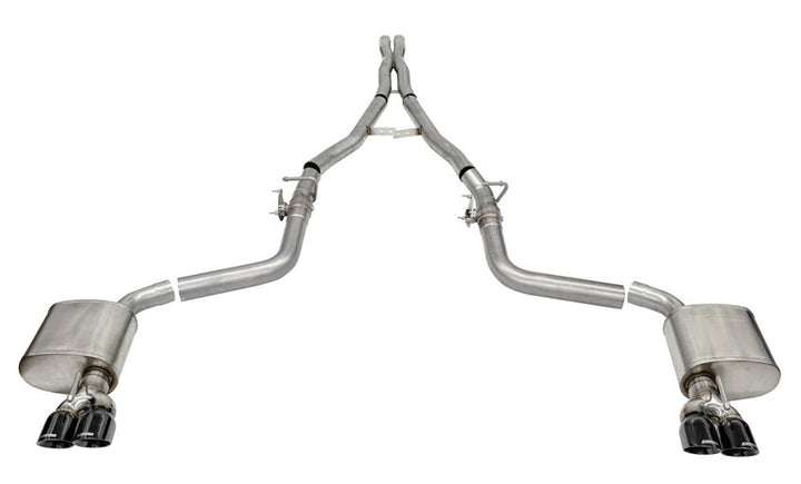 CORSA Performance 2.75in Valved Cat-Back Exhaust for 15-23 Dodge Challenger SRT Hellcat Demon Redeye with Twin 3.5in Polished Black Tips