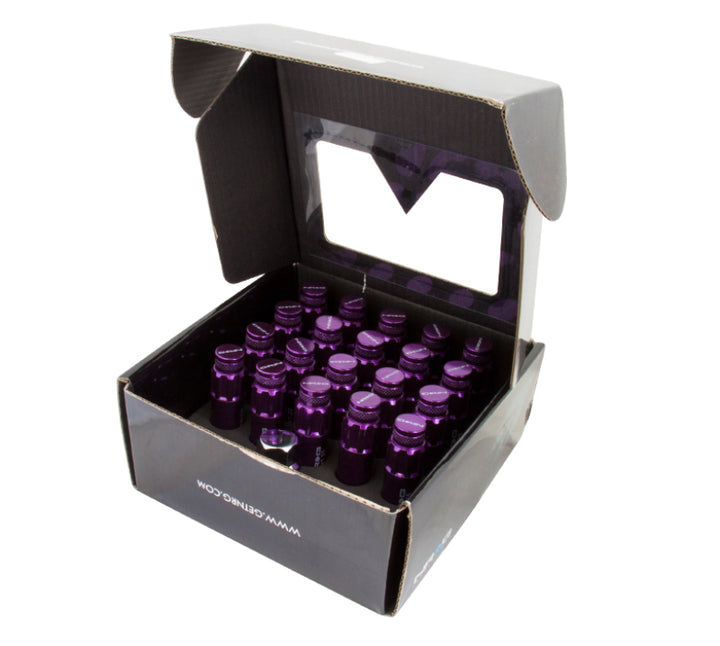 NRG 700 Series M12 X 1.5 Steel Lug Nut Dust Cap Set (21 Pack) With Locks Purple - OneFastShop