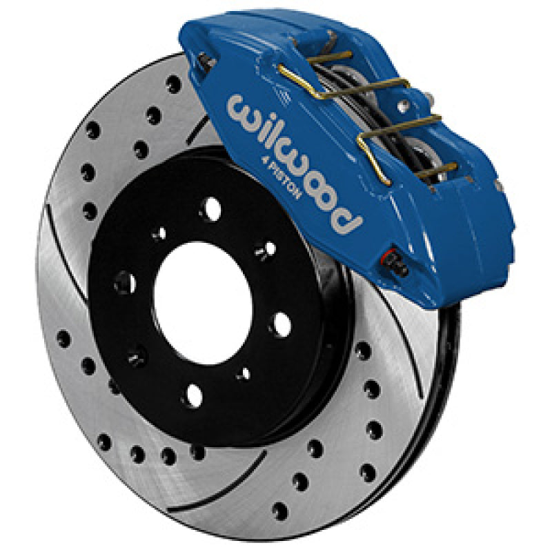 Wilwood DPHA Front Caliper & Rotor Kit Drilled Honda / Acura w/ 262mm OE Rotor - Competition Blue.