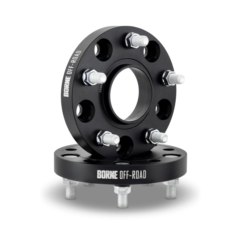 Mishimoto Borne Off-Road 25mm Wheel Spacers - 5x139.7, M14x1.5, 77.8mm Hub - Black - Pair