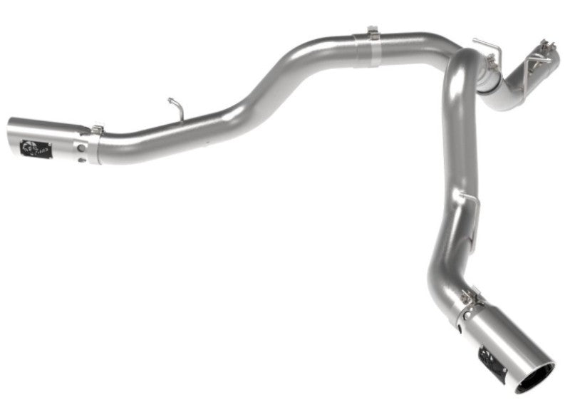 aFe Large Bore-HD 4in 409SS DPF-Back Exhaust System for 20 GM Diesel Trucks V8-6.6L – with Polished Tips