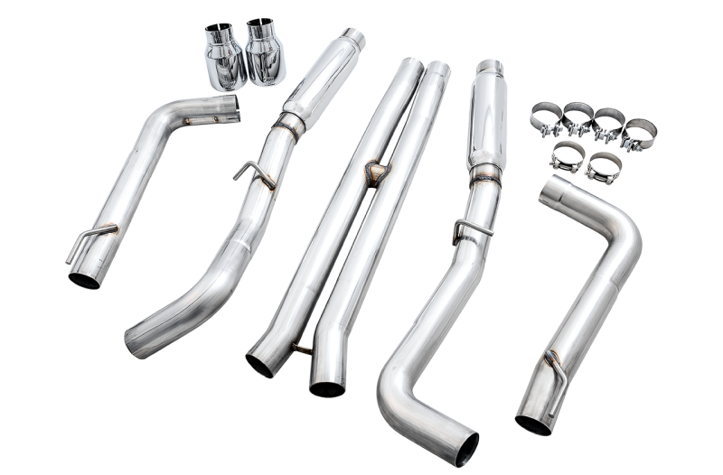 AWE Tuning Track Edition Exhaust with Chrome Silver Tips for Dodge Charger 6.4L/6.2L Supercharged - 2015+ - OneFastShop