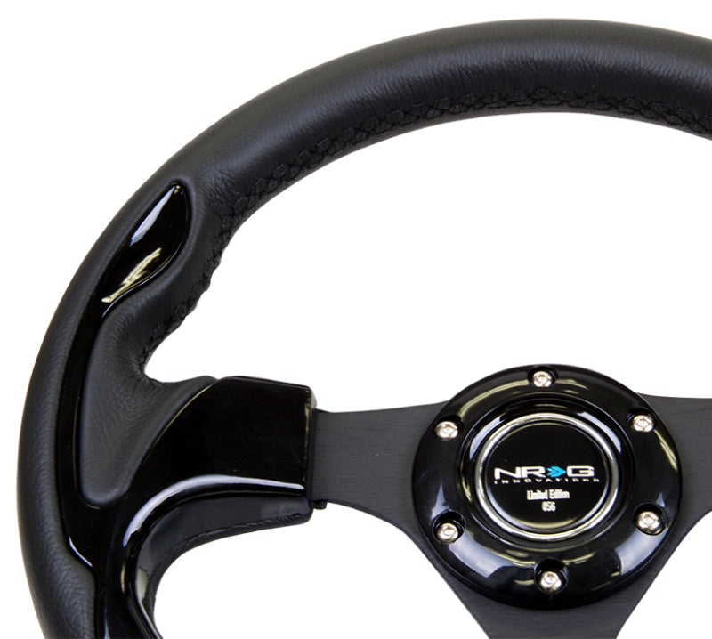 NRG Reinforced Steering Wheel 320mm Black with Gloss Black Trim - OneFastShop