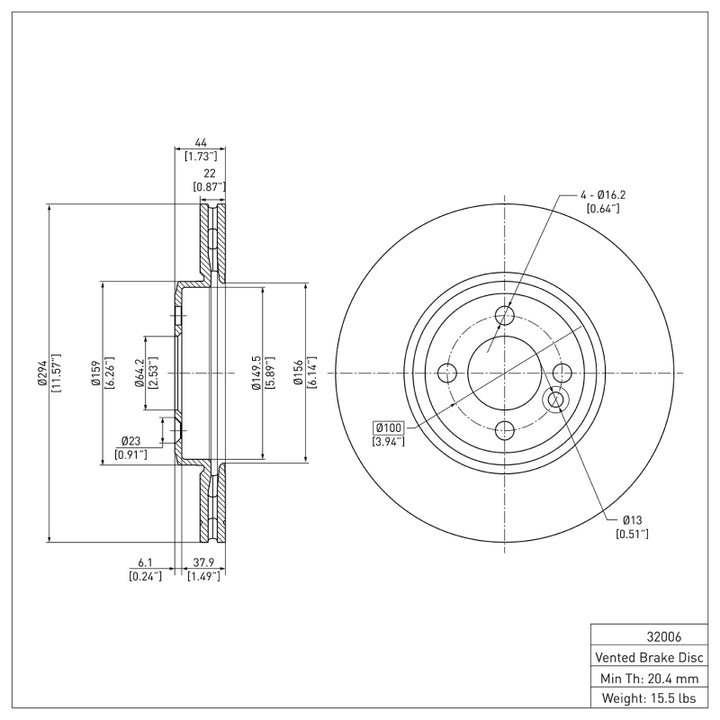 DFC 07-15 Mini Cooper (Excl Clubman) Front Brake Rotor