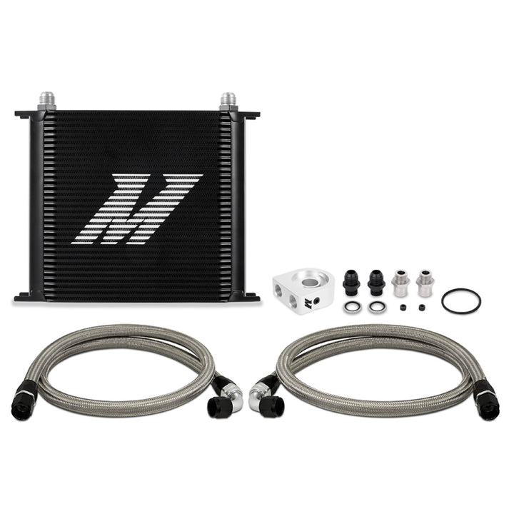 Mishimoto Oil Cooler Kit Universal 34 Row Black Fit - OneFastShop