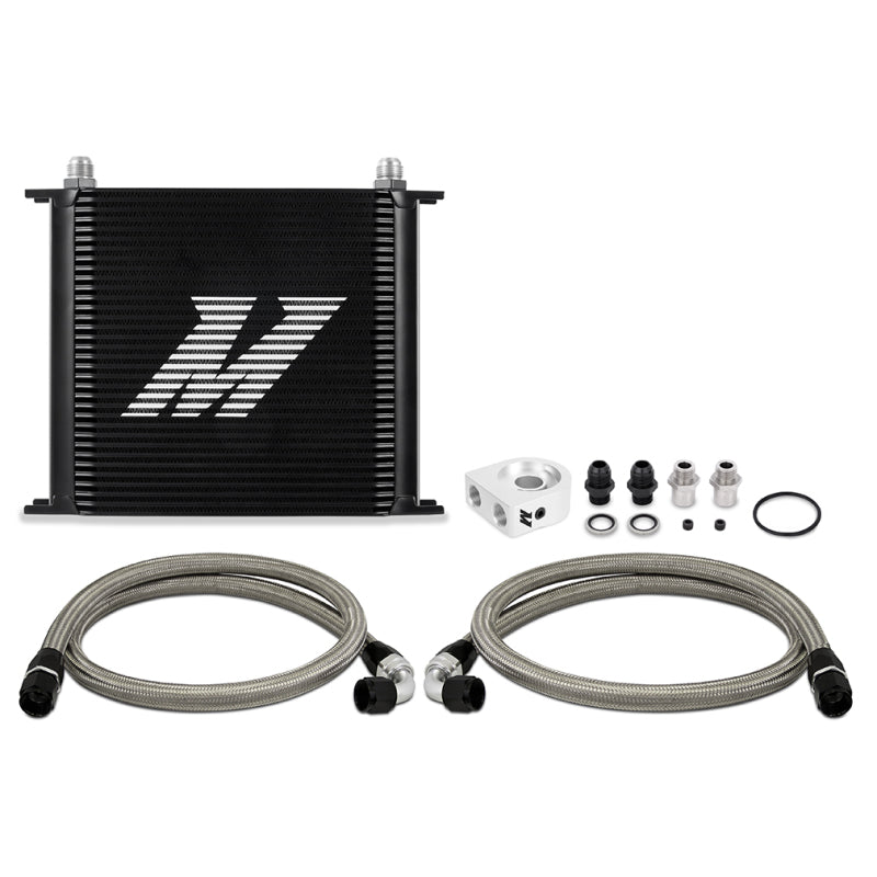 Mishimoto Oil Cooler Kit Universal 34 Row Black Fit - OneFastShop