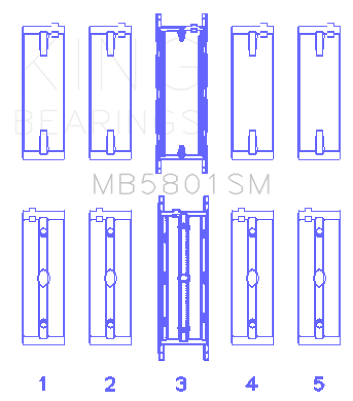 King Engine Bearings Crankshaft Main Bearing Set for BMW S63 Engines