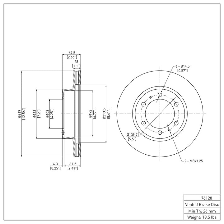 DFC 05-23 Toyota Tacoma Front GeoSPEC Coated Rotor