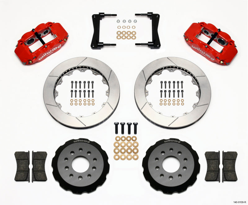 Wilwood Narrow Superlite 6R Front Hat Kit 13.06in Red for 2005-2014 Ford Mustang - OneFastShop