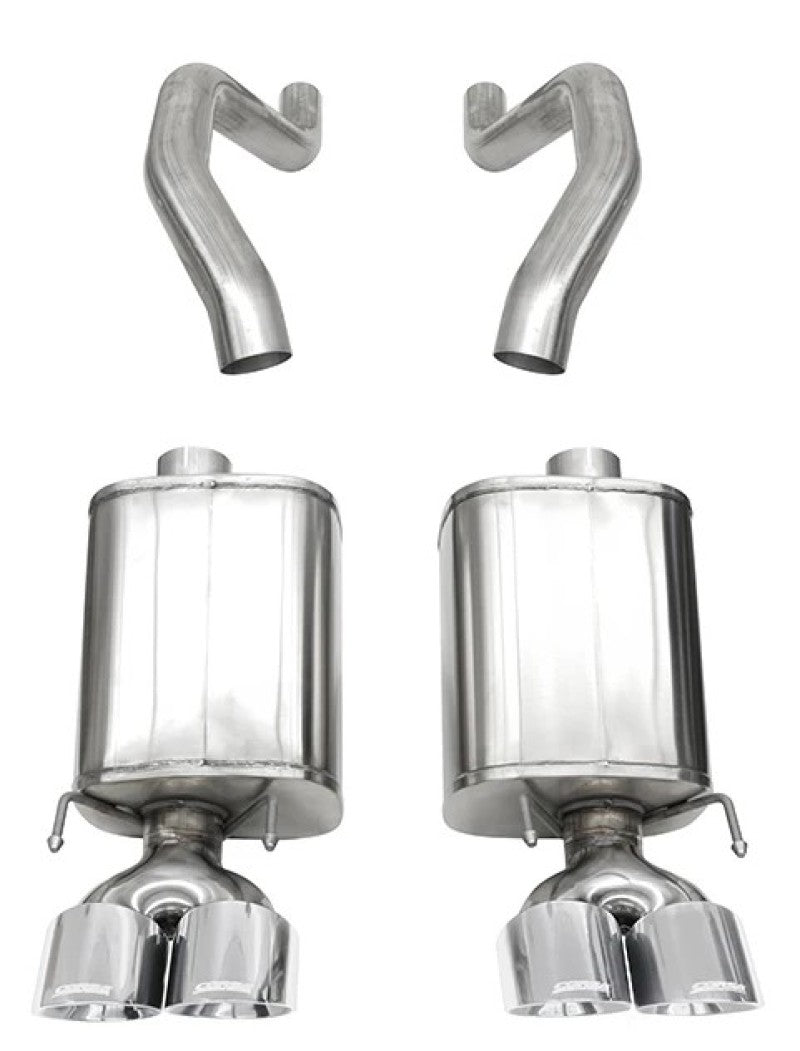 CORSA Performance Polished AxleBack Exhaust with 4.5in Twin Tips for 06-13 Chevy Corvette C6 Z06 7.0L / 09-13 ZR1 6.2L