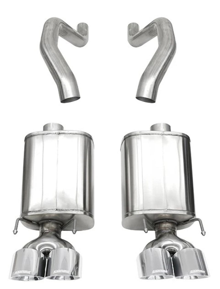 CORSA Performance Polished AxleBack Exhaust with 4.5in Twin Tips for 06-13 Chevy Corvette C6 Z06 7.0L / 09-13 ZR1 6.2L