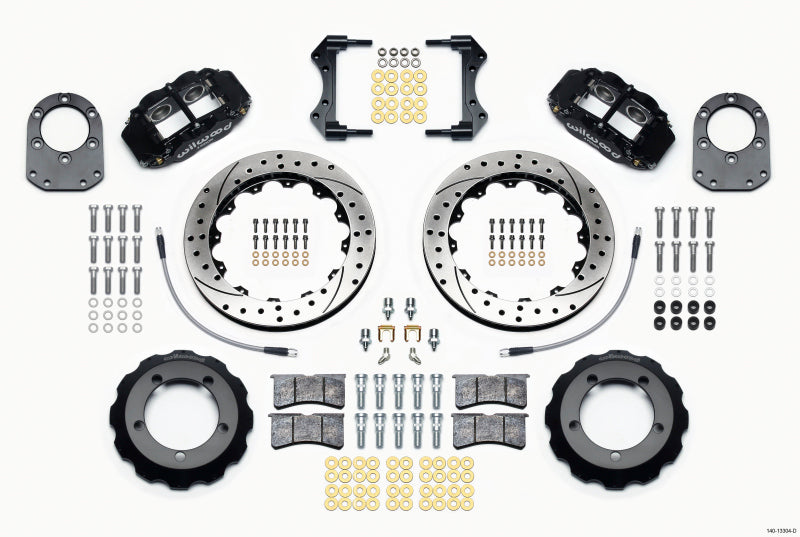 Wilwood Narrow Superlite 4R Front Hat Kit 12.88in Drilled 66-75 Ford Bronco Dana 30/44 w/Lines - OneFastShop