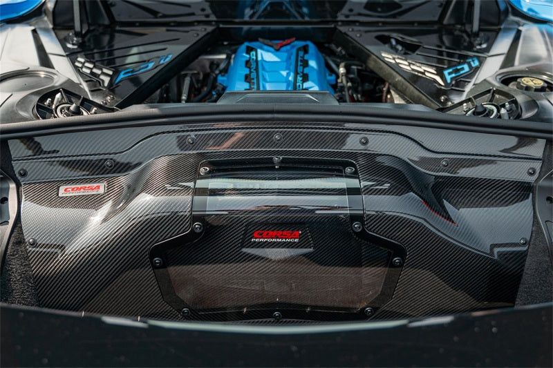 Corsa Carbon Fiber Air Intake Trunk Panel with Polycarbonate for Chevrolet Corvette C8/Z06 2020+
