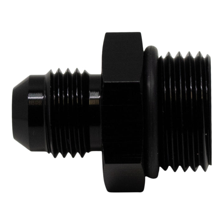DeatschWerks 8AN ORB Male to 6AN Male Flare Adapter Incl O-Ring Anodized Matte Black - OneFastShop
