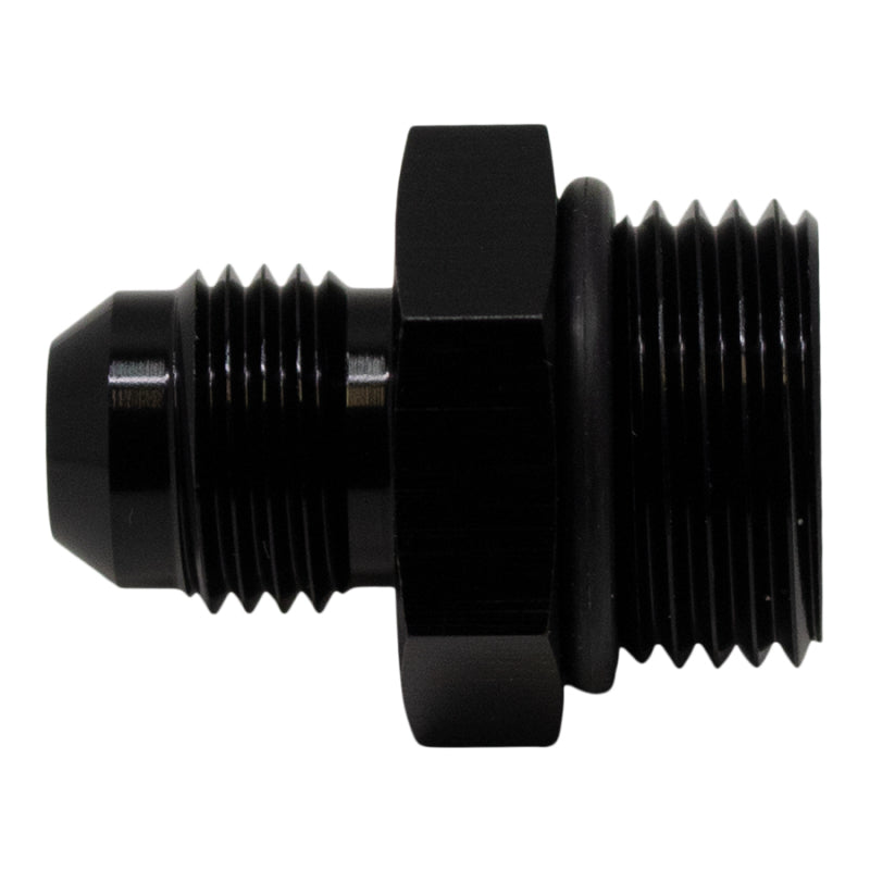 DeatschWerks 8AN ORB Male to 6AN Male Flare Adapter Incl O-Ring Anodized Matte Black - OneFastShop