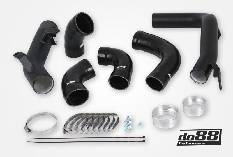 do88 T8 Petrol Pressure Pipe Kit for do88 Intercooler - Volvo SPA 2016-2026 - Black Hoses