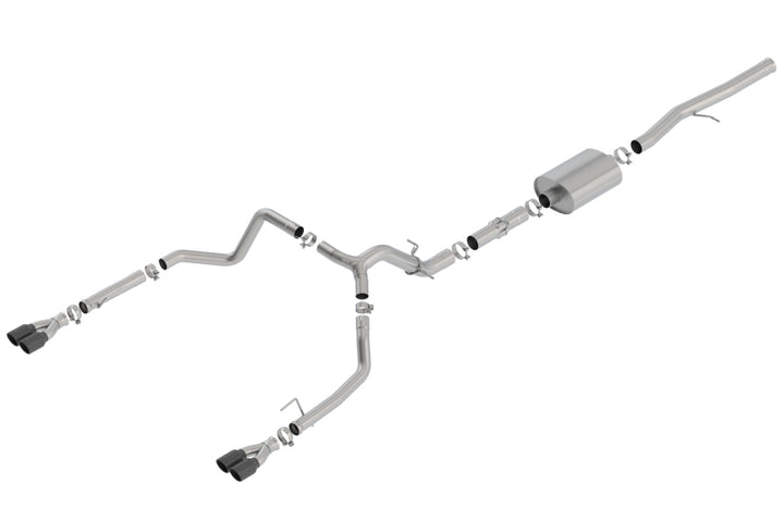 Borla Catback Exhaust with Black Chrome Tips for Chevrolet Silverado/GMC Sierra 1500 6.2L SS ATAK