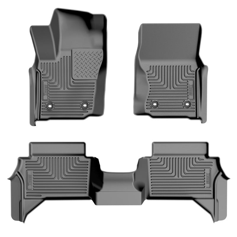 Husky Liners WeatherBeater Front & 2nd Seat Floor Liners - Toyota Tacoma Hybrid (2024-2026), Black