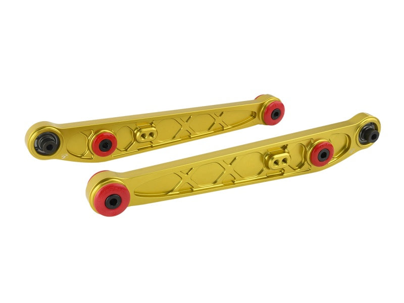 Skunk2 Racing EK Alpha Series Rear Lower Control Arm Set - Gold for 1996-2000 Honda Civic CX/DX/EX/GX/HX/LX/Si