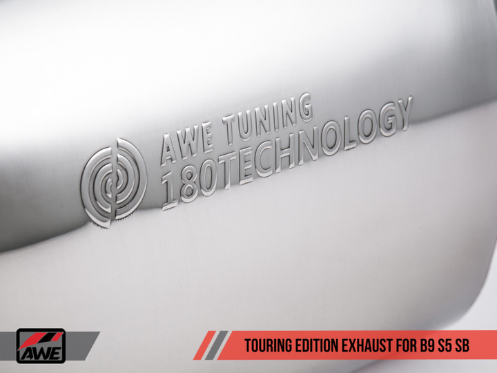 AWE Tuning Audi B9 S5 Sportback Touring Edition Exhaust - Non-Resonated (Black 102mm Tips).