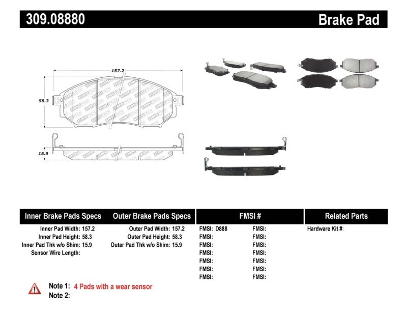 StopTech Performance Front Brake Pads for 06-08 350Z and 06-08 Infiniti G35 with Standard Brakes - OneFastShop