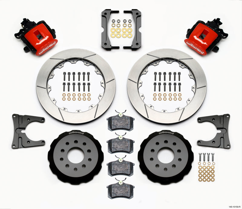 Wilwood Rear Parking Brake Kit 12.88in Red - 2005-2014 Mustang - OneFastShop