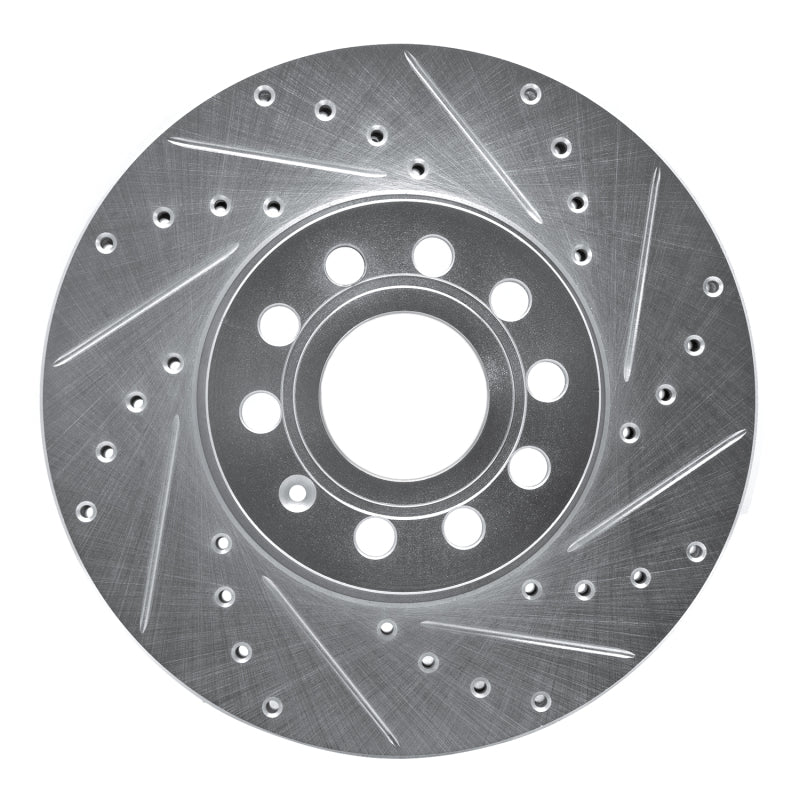 R1 Concepts eLINE Silver Series Front Right Drilled and Slotted Brake Rotor - Audi A3 (Mexico) 2005-2025