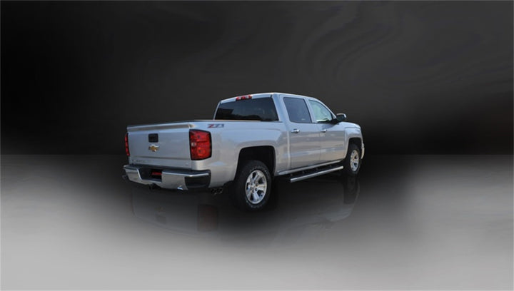 Corsa Black Sport Single Side CB Exhaust for 14-19 GMC Sierra/Chevy Silv 1500 Crew Cab/Short Bed 5.3L V8