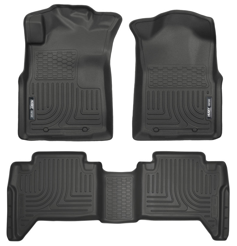 Husky Liners WeatherBeater Front & 2nd Row Floor Liners - Toyota Tacoma (2005-2015) - Black