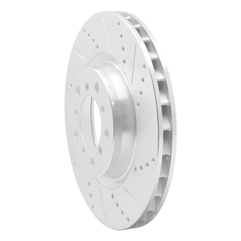R1 Concepts eLINE Front Left Drilled & Slotted Brake Rotor - BMW M3 (E46) 2001-2006 - Silver, image 4
