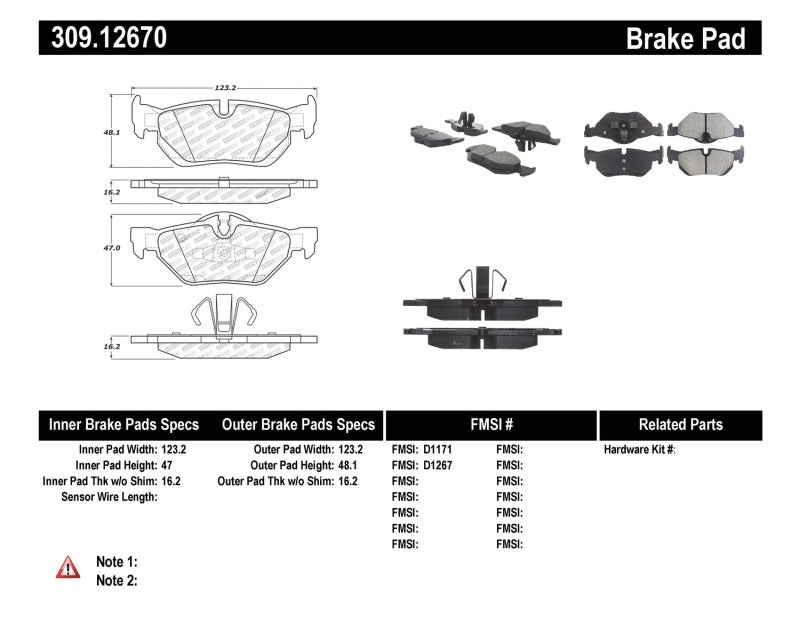 StopTech Performance Brake Pads for BMW 120i 125i 128i 130i 323i 325i 328i X1 2006-2015 - OneFastShop