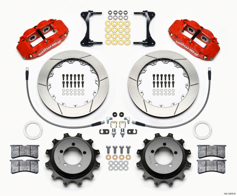 Wilwood FNSL4R Red Caliper Slotted Rear Big Brake Kit - Subaru WRX / Impreza 1999-2008