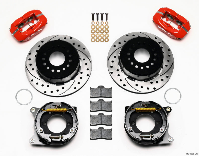 Wilwood Forged Dynalite P/S P-B Kit Drilled Red Mustang 2005-2014 - OneFastShop