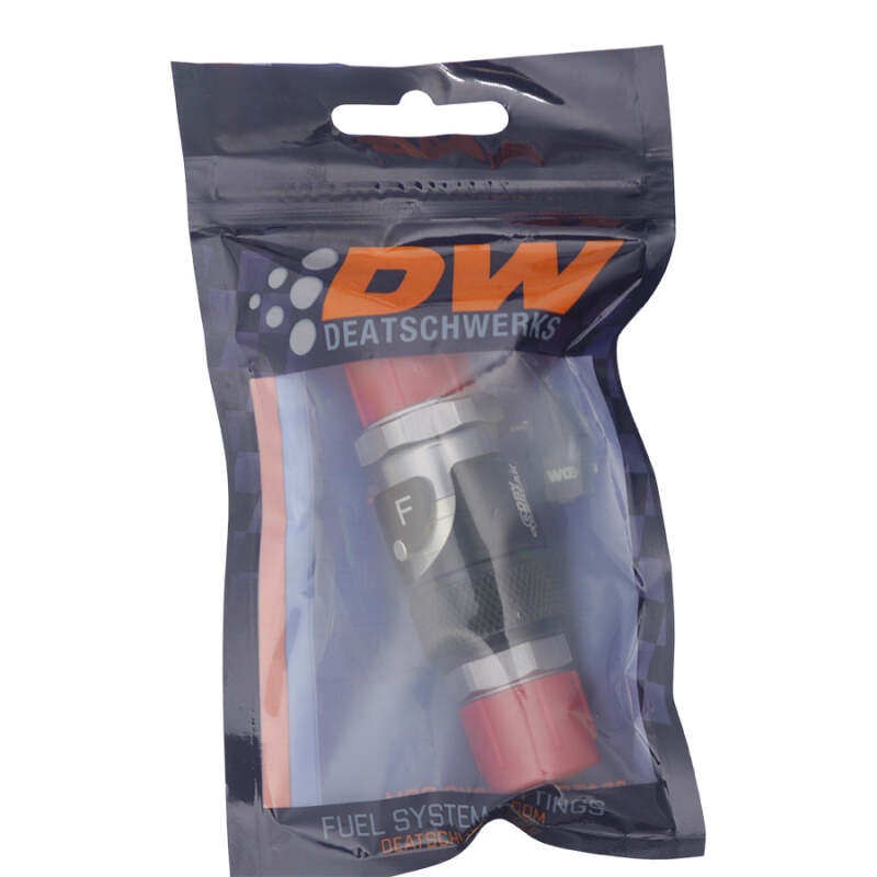 DeatschWerks 8AN Male Flare Quick Disconnect Dry Break Fitting Set - Anodized Matte Black, image 2