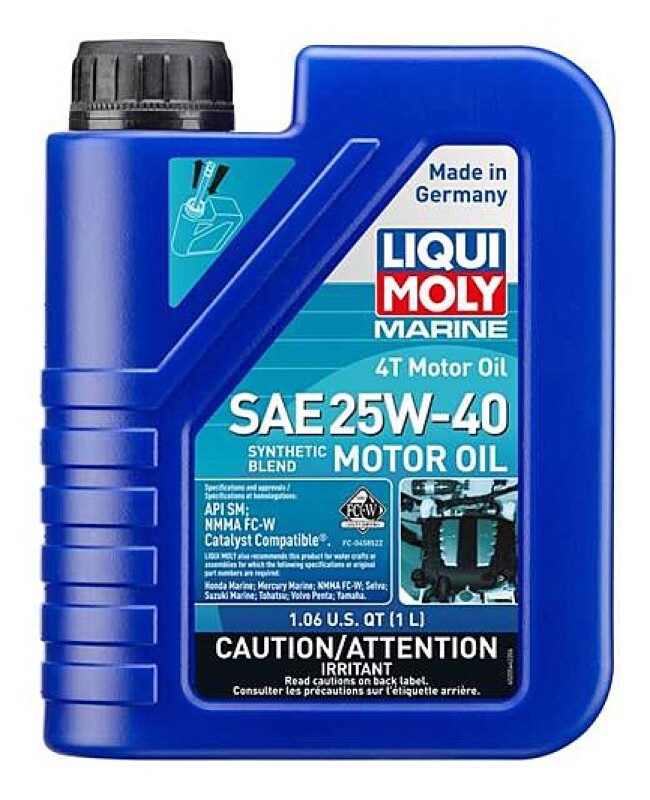 LIQUI MOLY Marine 4T Motor Oil 25W40 1L Mineral Based with Marine Additives for Extreme Wear Protection - OneFastShop
