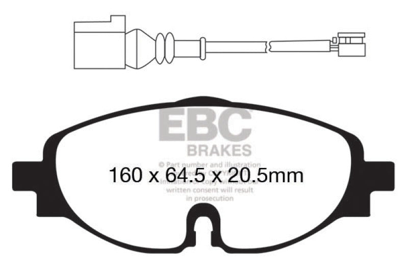 EBC Yellowstuff Front Brake Pads for 2015-2020 Audi A3 1.8 Turbo