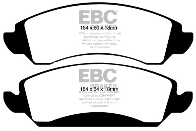 EBC Ultimax2 Front Brake Pads for 09-14 Cadillac Escalade 6.0 Hybrid