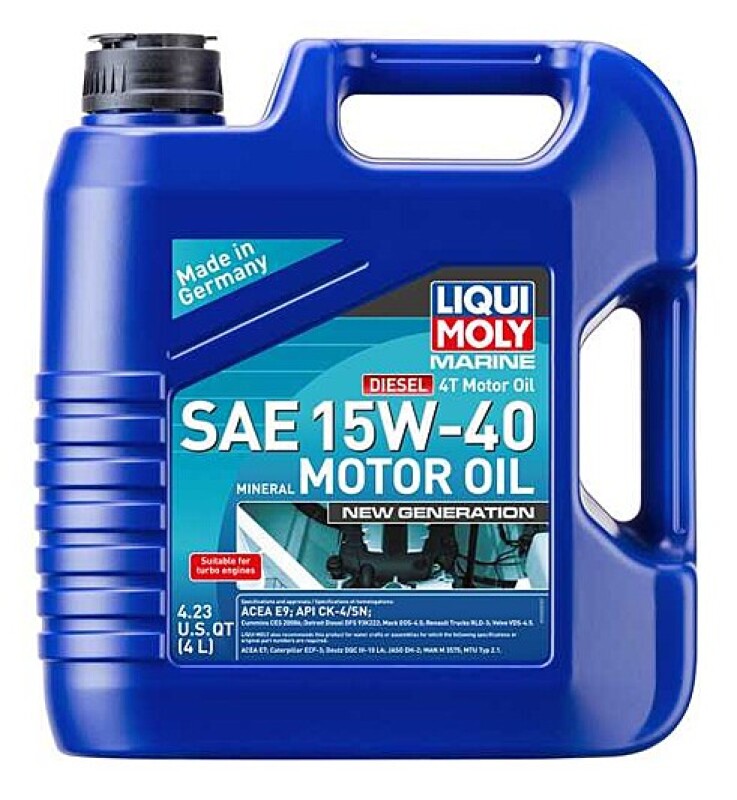 LIQUI MOLY Marine 4T New Generation Motor Oil SAE 15W40 4L - OneFastShop